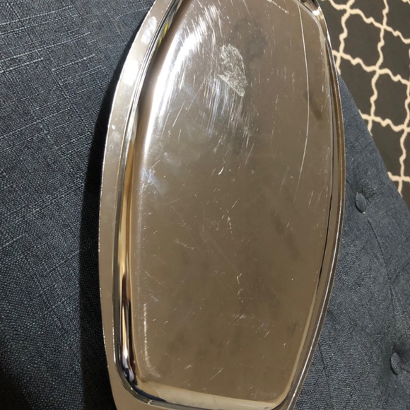 Stainless steel tray with brass handles, made in Japan - Picture 3 of 3